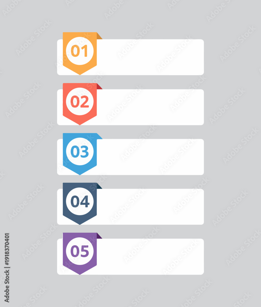 Obraz premium Five Step Process Infographic Timeline Banner Template Vector