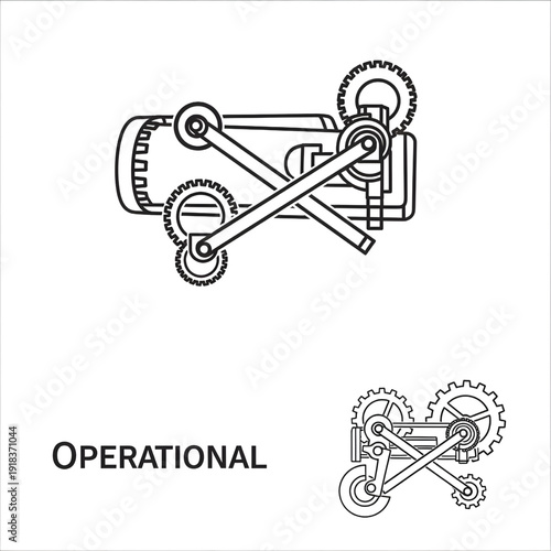 A detailed illustration of mechanical gears in operational motion