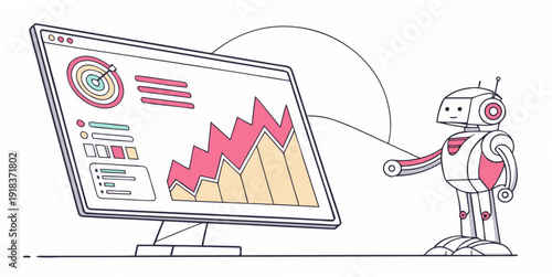 A person analyzing a stock market graph on a large computer screen.