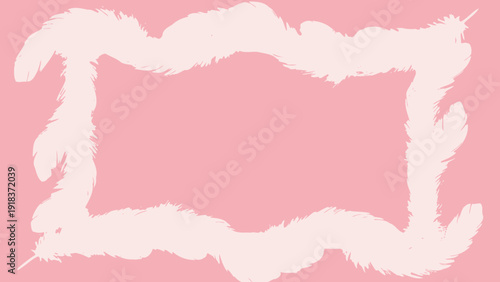 Romantic pink rose floral frame with soft white border illustration/ Dreamy pink roses arrangement with copy space center