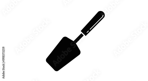 Elegant black silhouette of a cake server, perfect for baking, culinary, and food presentation designs