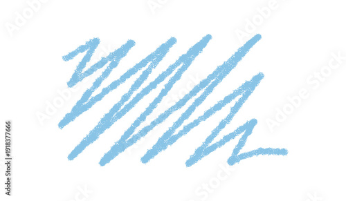 Blue chalk sketch quote box forms a crayon scribble with abstract rectangle highlight. Hand drawn line and rough stroke texture create a unique background element for message or note.