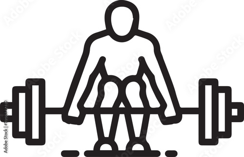 unique man lifting dumbbells icon