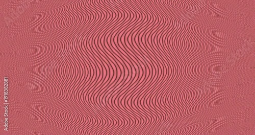 A vibrant, abstract background features an animated pattern of numerous dark, thin vertical lines undulating and flowing across a bright, luminous green field. The continuous wavy motion of these line