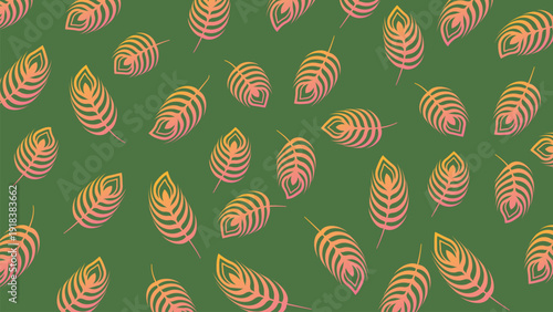 Peacock feather pattern for background, fabrics, backdrop. Summer tropical color vibe gradient.
