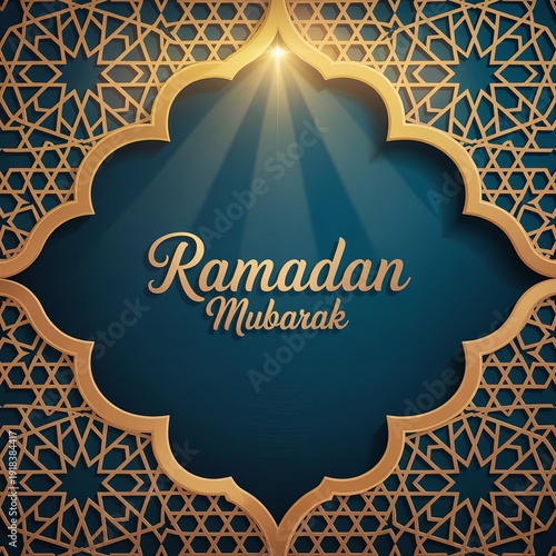 Serene Ramadan Night with Crescent Moon, Glowing Lanterns and Sacred Islamic Atmosphere