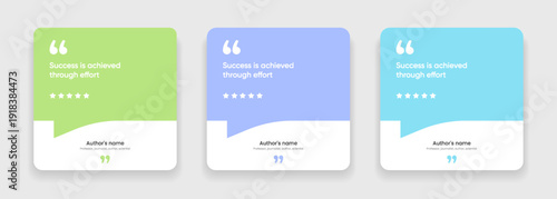 3D bubble testimonial banner, quote, infographic. Social media post template designs for quotes. Empty speech bubbles, quote bubbles and text box. Vector Illustration EPS10.