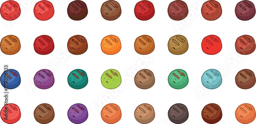 Colorful candy assortment in various flavors and textures