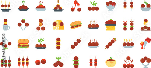 Meatballs in various dishes and preparations