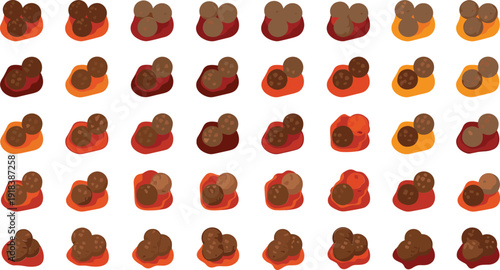 Variety of colorful chocolate truffles on sweet treats