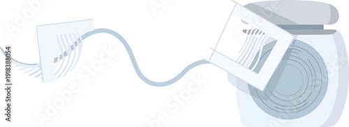 White Electric Cord Connected to Plug.