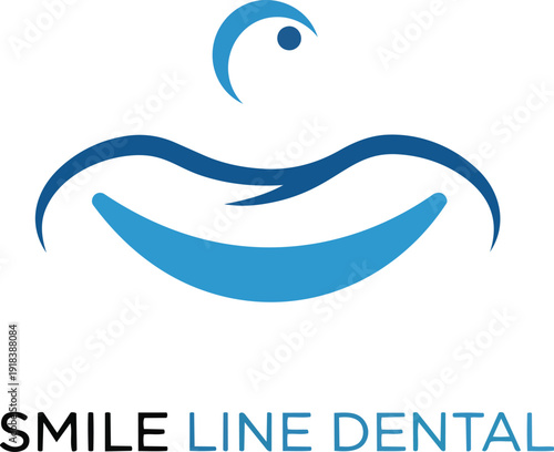 Smile Line Dental Logo Design Element.