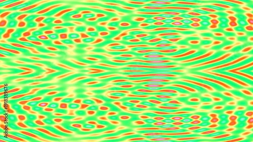 Vibrant Pattern of Neon Colors with Wavy Ripples and Swirls