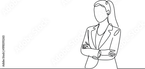 Woman in a Blazer with Arms Crossed Standing Confidently