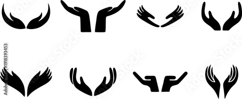 Collection of Caring Hands Silhouettes for Charity and Protection