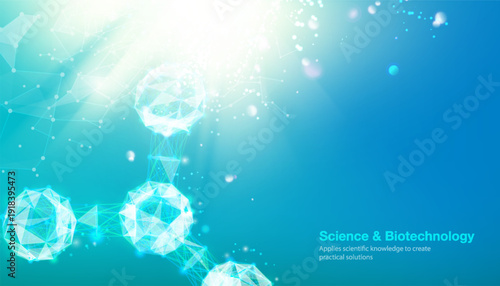 Abstract background. 3D chromosome cell structure. Medical helix genome background.