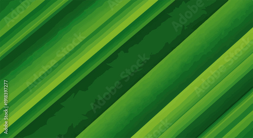 濃淡の異なる緑色が斜めに交差するストライプ模様の抽象的な背景は、自然や成長を連想させるモダンでフレッシュなデザイン素材として、ウェブサイトやプレゼンテーションに最適です。