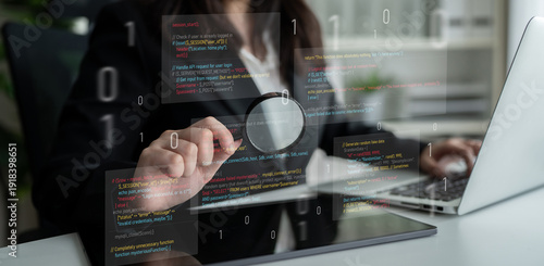 Obraz na płótnie Unsecure and buggy programming code filled with errors and strange logic