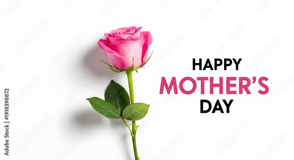 Fototapeta premium Celebrating mother's day with love and beautiful pink rose flowers