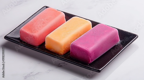 Frozen desert, real fruit ice cream or sorbet selection