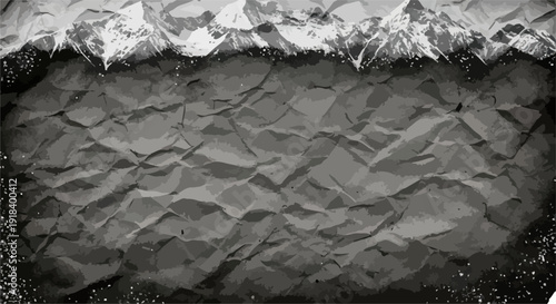 粗い質感と破れた縁が特徴の、しわくちゃになったモノクロ紙のグランジ背景は、デザインのコピー空間として利用できます。