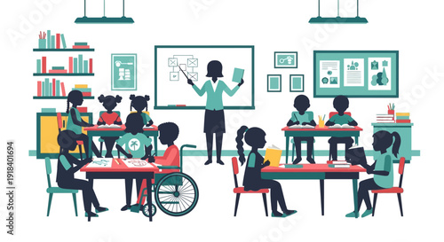 Students and teacher observe World Down Syndrome Day in a classroom setting together