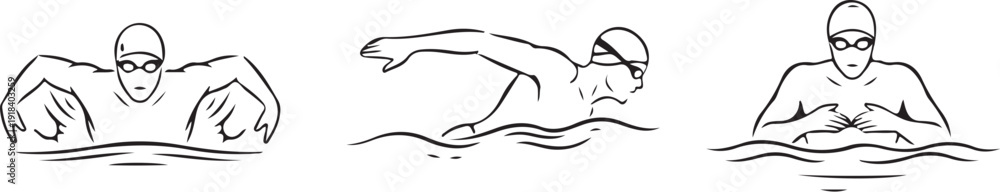 Fototapeta premium A unique icon of swimming