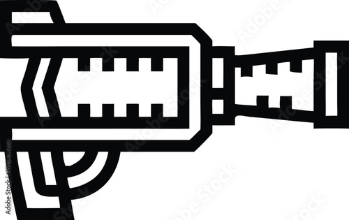 Futuristic SciFi Laser Gun Weapon Outline Ideal for Gaming or Technology Concepts