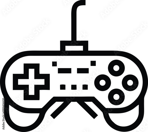 Ergonomic video game controller icon for interactive entertainment and digital gaming experiences