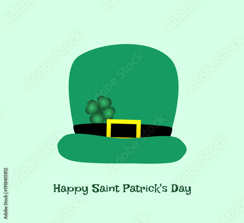 Minimalist St. Patrick's Day card with a green hat