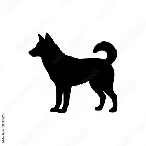 dingo icon silhouette illustration for wildlife, australian animal, and nature design