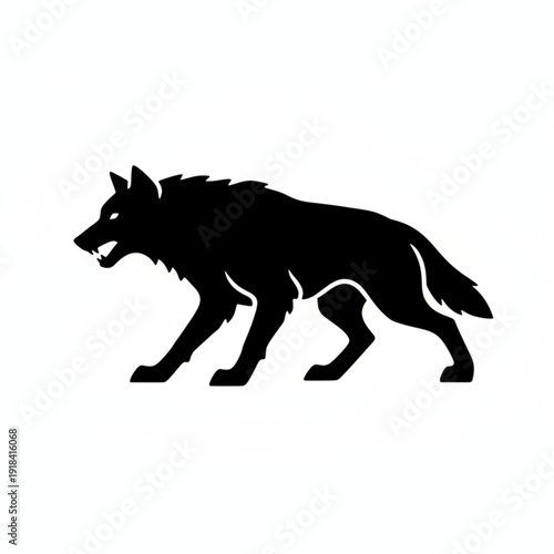 dire wolf icon silhouette illustration for fantasy, wildlife, and nature design
