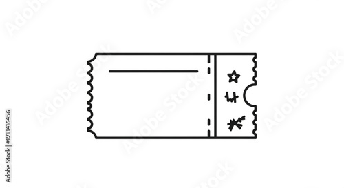Illustration of a generic ticket stub with star symbols