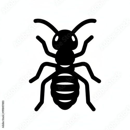 ant insect silhouette icon illustration for nature, pest control, and colony wildlife design