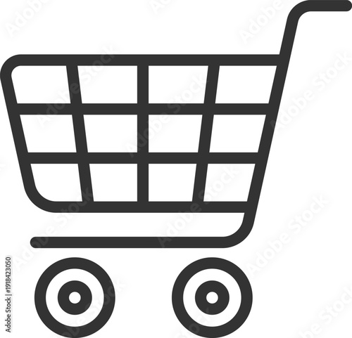 ショッピングカートのアイコン（線画）のイラスト