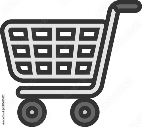 ショッピングカートのアイコン（線画カラー）のイラスト