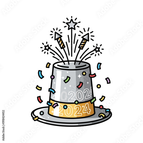 New Year Celebration Party Hat Illustration.