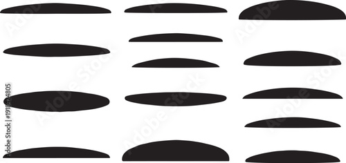 Black Elliptical Shapes on White Background Pattern Design