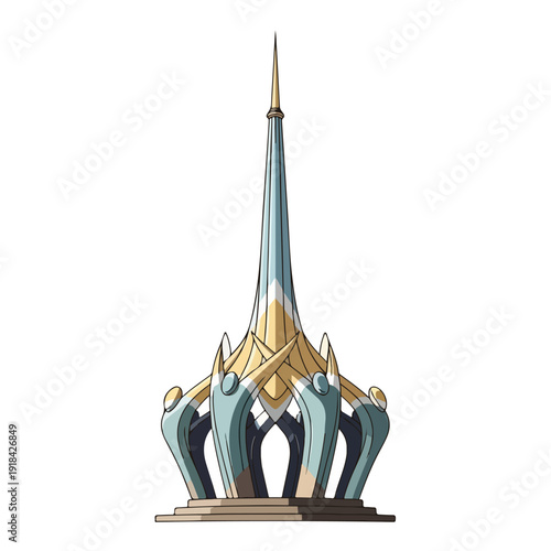 Ornate Golden Crown with Turquoise Details.