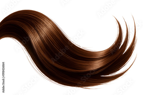 Flowing lock of shiny brown hair, symbolizing beauty, health, and natural elegance.