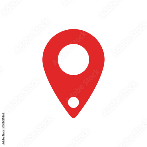 Red Map Pin Icon Symbol.