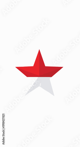 Red Star Shape Icon Graphic Design.