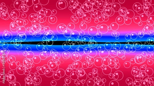 Colorful Abstract Bubbles Reflection with Pink Blue Gradient