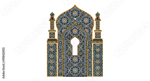 Ornate Islamic Archway with Intricate Patterns.