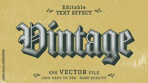 Editable text style effect - classical, gothic, heritage, Retro text style theme, Vintage Type Effect Lettering