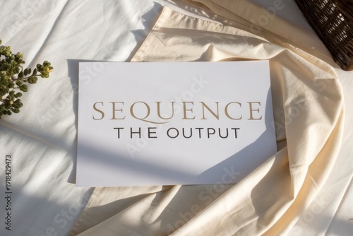 Sequence The Output Graphic Card with Gold and Black Text