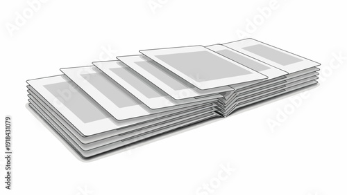 Stack of Blank White Business Cards.