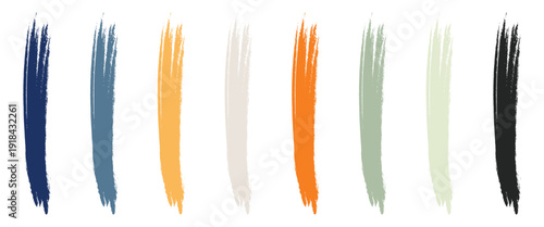 Colorful vector watercolor brush strokes. Vector collection of artistic grungy colorful paint hand made creative brush stroke set. Paintbrush color elements collection.
