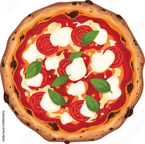 Delicious Margherita Pizza with Fresh Tomato Basil and Mozzarella Toppings