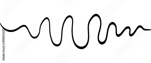 Thin squiggle underline stroke with gentle ups and downs. Minimal continuous line works as highlight for titles, links and handwritten style notes in digital or print layouts.
